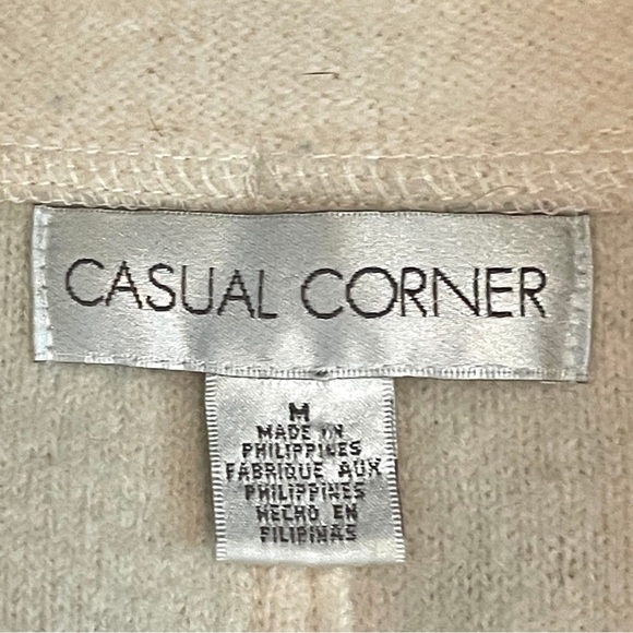 Vintage Casual Corner Neutral Cream Textured 100% Wool Staple Jacket Blazer - Picture 10 of 13